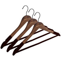 KLEIDERBÜGEL Holz, Metall, Textil  - Walnussfarben, Basics, Holz/Textil (44,5cm) - Homeware
