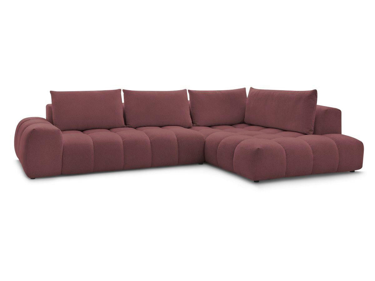 ECKSOFA Ottomane rechts  EVEREST Rot Flachgewebe  - Rot/Schwarz, MODERN, Kunststoff/Textil (352/210cm) - Livetastic