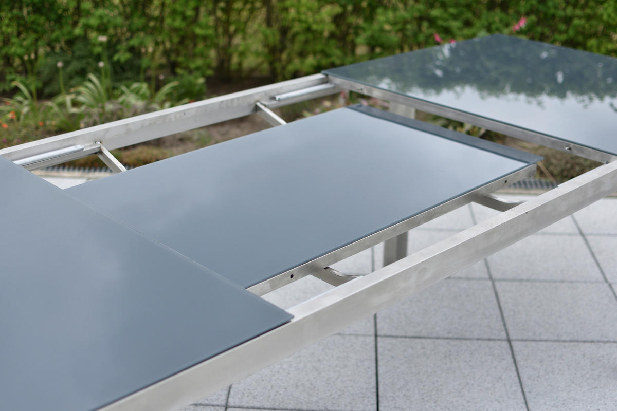 GARTENTISCH 180/100/75 cm  - Silberfarben/Grau, MODERN, Glas/Metall (180/100/75cm) - Gardenson