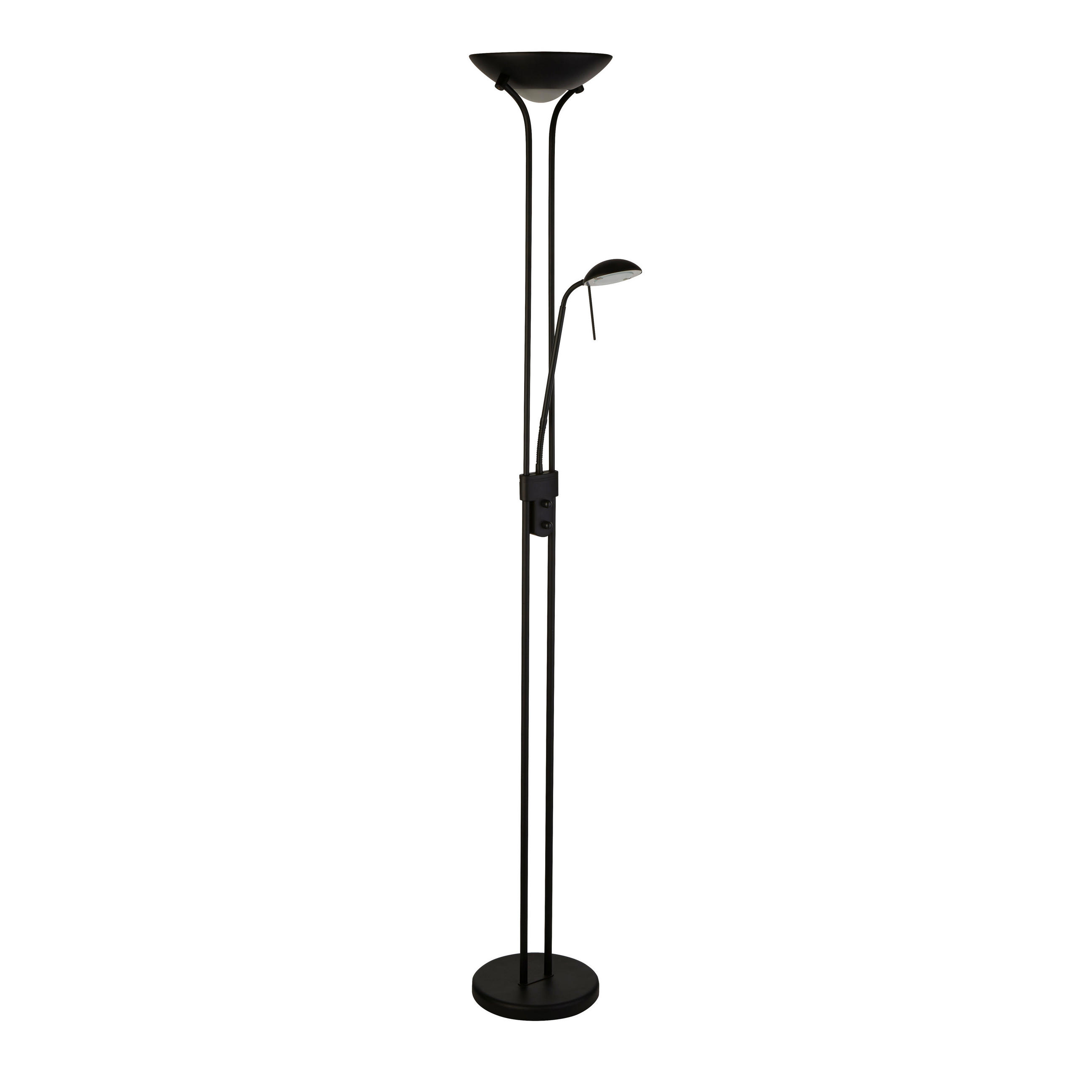 LED-STEHLEUCHTE  25.4/180/25.4 cm   - Schwarz, Basics, Glas/Kunststoff (25.4/180/25.4cm) - Searchlight