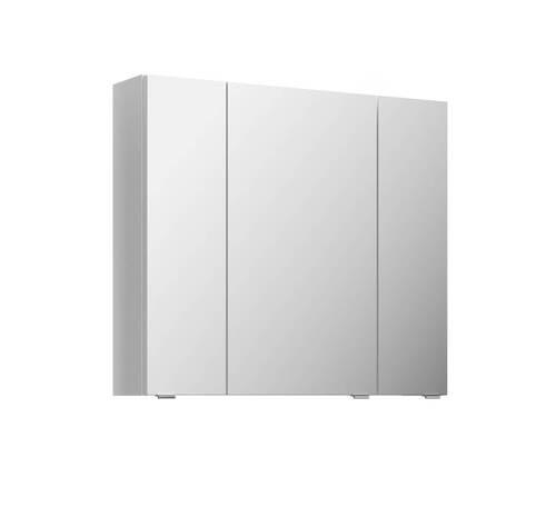 TÜKRÖS SZEKRÉNY 80/70,3/17 cm  - króm/fehér, Basics, faalapú anyag/Üveg (80/70,3/17cm) - Sadena