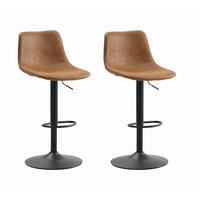 BARHOCKER-SET in Cognac  - Cognac/Schwarz, Basics, Textil/Metall (45/90/52cm) - MID.YOU