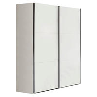 DULAP CU UȘI CULISANTE, 150,8/222,6/63,3 cm, alb - alb, Konventionell, metal/material pe bază de lemn (150,8/222,6/63,3cm) - Xora