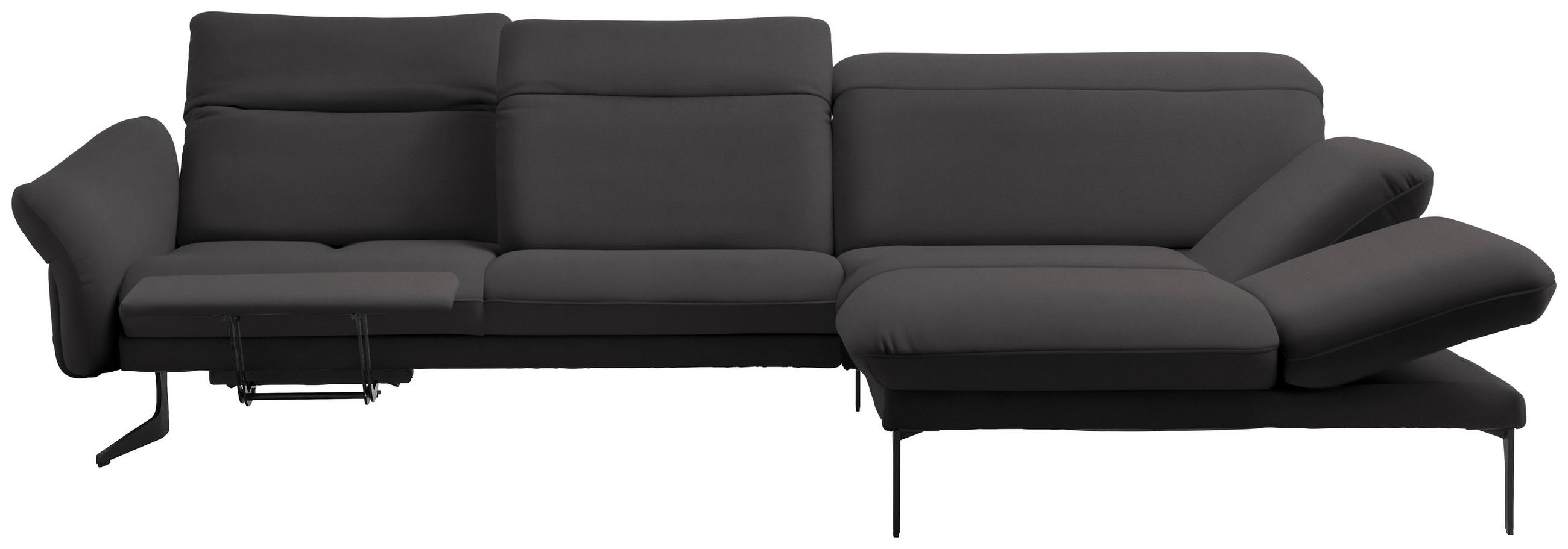 ECKSOFA  in Echtleder Grau  299/203 cm  - Anthrazit/Grau, Design, Leder/Metall (299/203cm) - Himolla