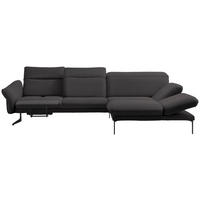 ECKSOFA  in Echtleder Grau  299/203 cm  - Anthrazit/Grau, Design, Leder/Metall (299/203cm) - Himolla