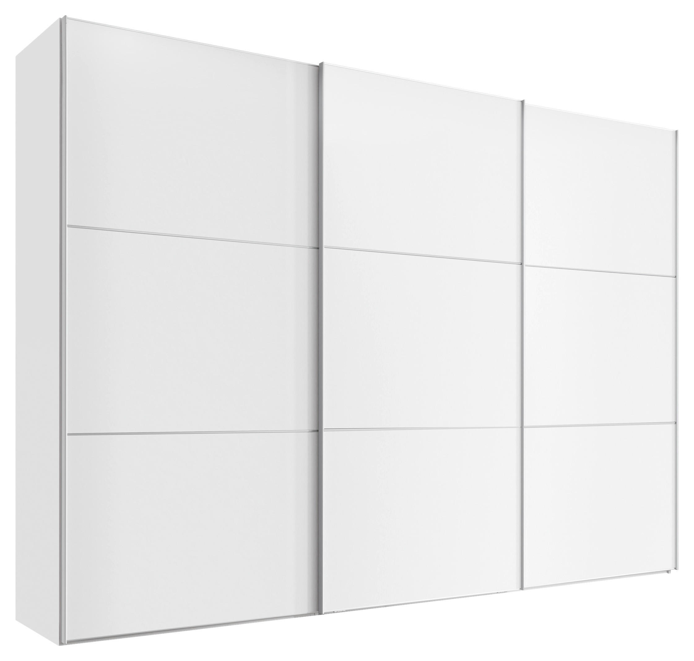 SCHWEBETÜRENSCHRANK in Weiss  - Weiss/Alufarben, Holzwerkstoff/Metall (280/222/68cm) - Moderano