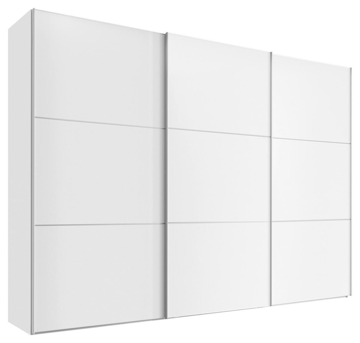 SCHWEBETÜRENSCHRANK in Weiss  - Weiss/Alufarben, Holzwerkstoff/Metall (249/222/68cm) - Moderano