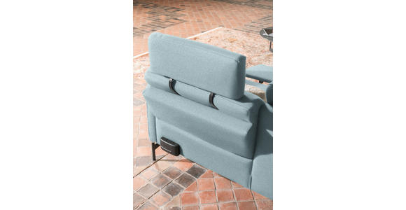 ECKSOFA in Flachgewebe, Struktur Hellblau  - Anthrazit/Hellblau, Design, Textil/Metall (230/254cm) - Ambiente