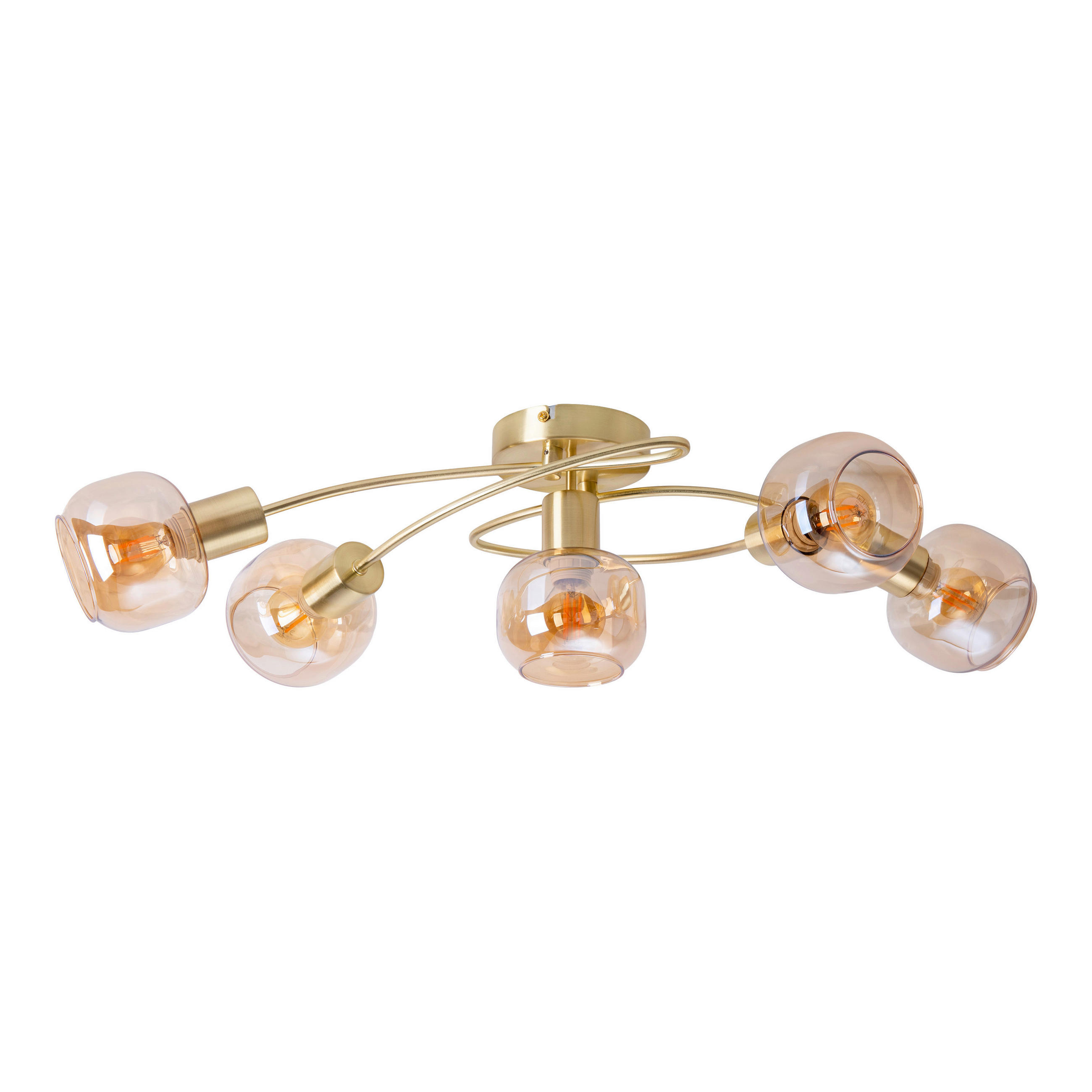 LED-DECKENLEUCHTE Libby 36/21 cm   - Messingfarben, Design, Glas/Metall (36/21cm) - Näve