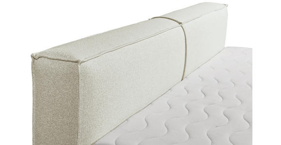 BOXSPRINGBETT 180/200 cm,  in Creme, Matratze, Topper, H3 + H4 = fest + sehr fest  - Creme/Schwarz, LIFESTYLE, Kunststoff/Textil (180/200cm) - Esposa