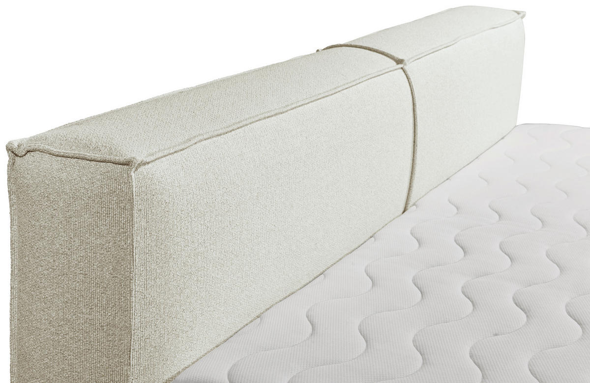 BOXSPRINGBETT 240/200 cm  in Creme  - Creme/Schwarz, LIFESTYLE, Kunststoff/Textil (240/200cm) - Boxxx