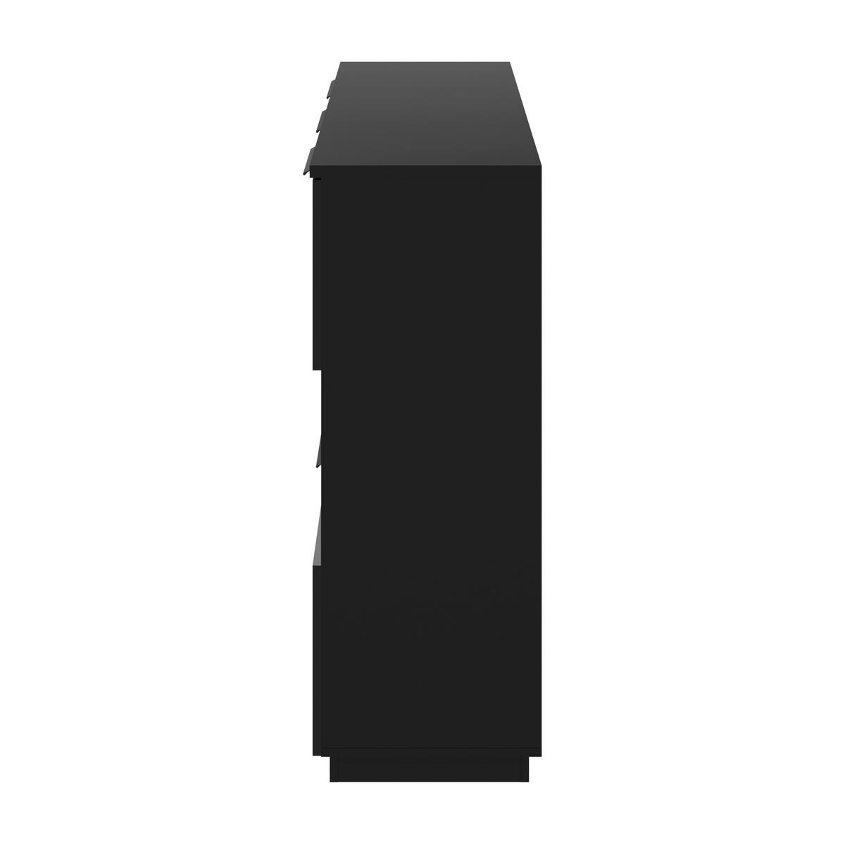 HIGHBOARD Tuluza 180/109,2/40,5 cm 3 Schublade(n)  - Schwarz Hochglanz/Schwarz, Design, Glas/Holzwerkstoff (180/109,2/40,5cm) - MID.YOU
