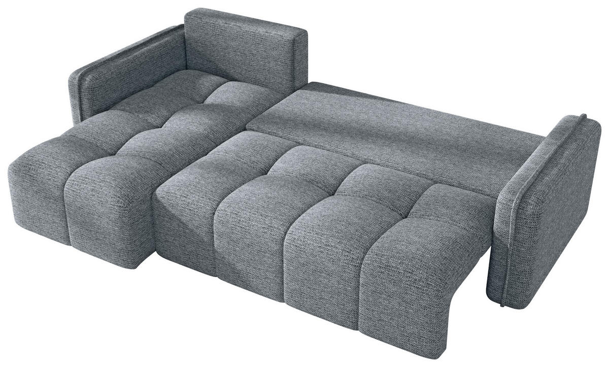 ECKSOFA  in Flachgewebe Grau  - Schwarz/Grau, MODERN, Kunststoff/Textil (142/240cm) - Carryhome