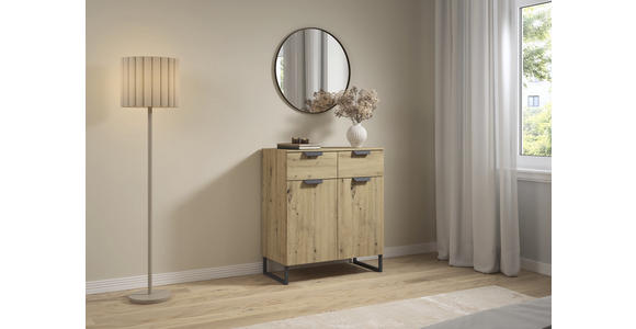 KOMMODE  in 80/81/42 cm  - Dunkelgrau/Eiche Artisan, Design, Holzwerkstoff/Metall (80/81/42cm) - Carryhome