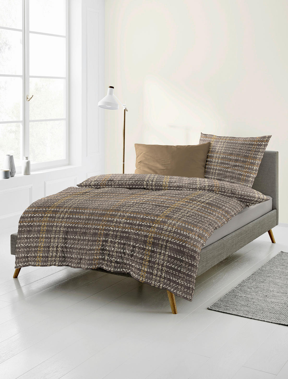 BETTWÄSCHE Biber 155/220 cm  - Braun, Design, Textil (155/220cm) - Bierbaum