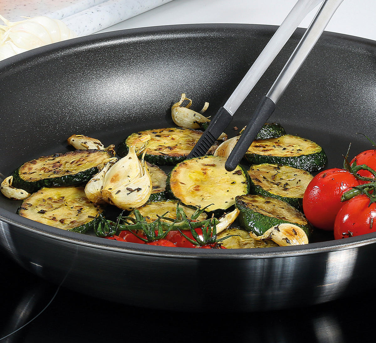 SERVIERPFANNE VULCANO ILAG®-Antihaftbeschichtung  - Silberfarben, Basics, Metall (28/6,1cm) - Spring