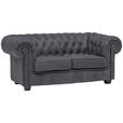 CHESTERFIELD-SOFA Webstoff Grau  - Wengefarben/Grau, LIFESTYLE, Holz/Textil (180/76,5/96cm) - Landscape