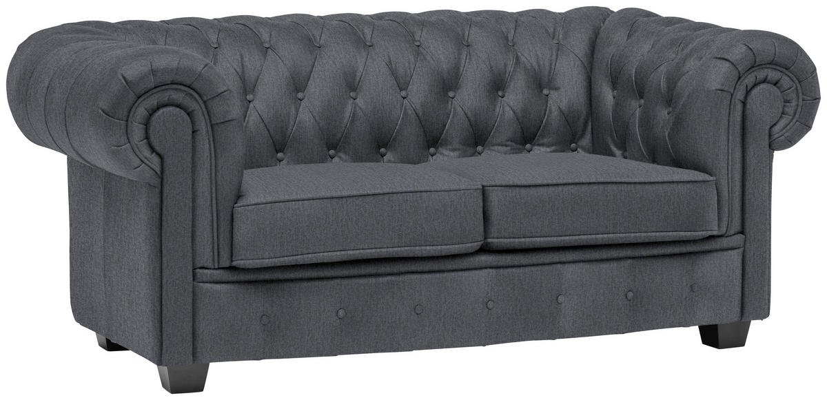 CHESTERFIELD SOFA siva  - siva/vendž, Lajfstajl, tekstil/drvo (180/76,5/96cm) - Landscape