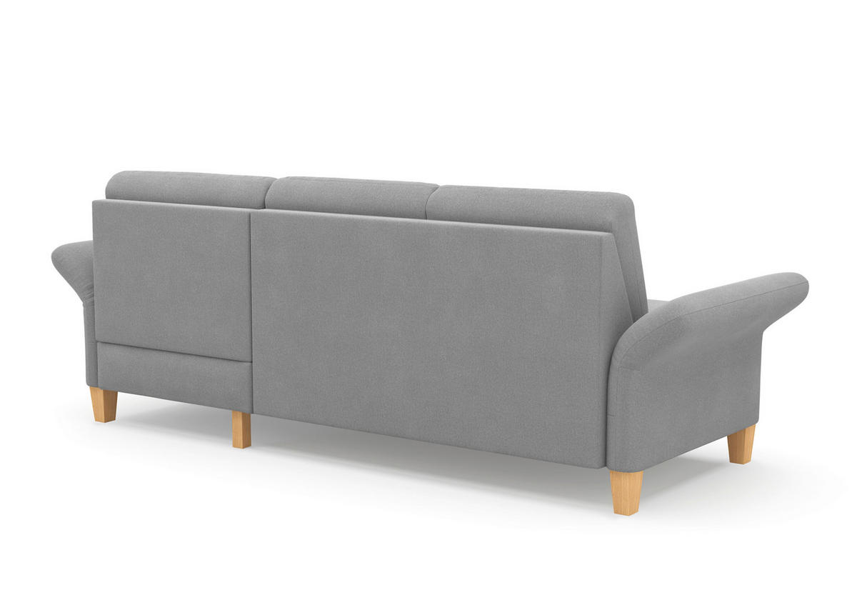 ECKSOFA ROCHELLE E Grau Flachgewebe  - Eichefarben/Grau, KONVENTIONELL, Holz/Textil (251/164cm) - Sit & More
