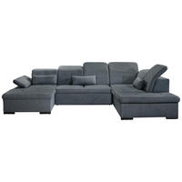 WOHNLANDSCHAFT Dunkelgrau Chenille  - Dunkelgrau/Grau, KONVENTIONELL, Kunststoff/Textil (240/340/188cm) - Carryhome