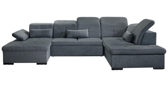 WOHNLANDSCHAFT Dunkelgrau Chenille  - Dunkelgrau/Grau, KONVENTIONELL, Kunststoff/Textil (240/340/188cm) - Carryhome