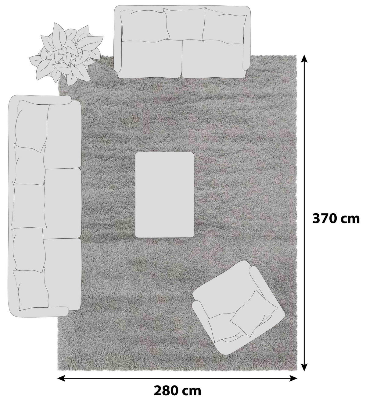 HOCHFLORTEPPICH 280/370 cm Fluffy 3500 Beige Beige  - Beige, Basics, Textil (280/370cm)