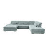 WOHNLANDSCHAFT Blau Chenille  - Chromfarben/Blau, Design, Textil/Metall (195/376/254cm) - Livetastic