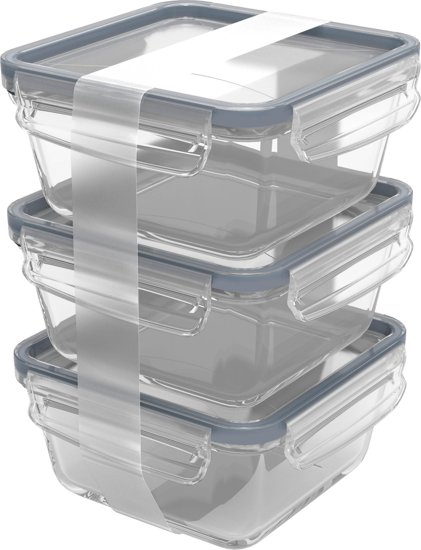 FRISCHHALTEDOSE 0,75 l  - Blau/Transparent, Basics, Glas/Kunststoff (16,5/16,5/22,8cm) - Rotho