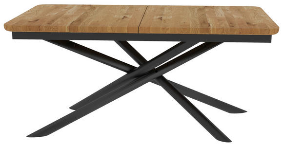 AUSZIEHTISCH in Holz 160 (240)/90/75 cm  - Wildeiche/Schwarz, Basics, Holz/Metall (160 (240)/90/75cm) - Linea Natura
