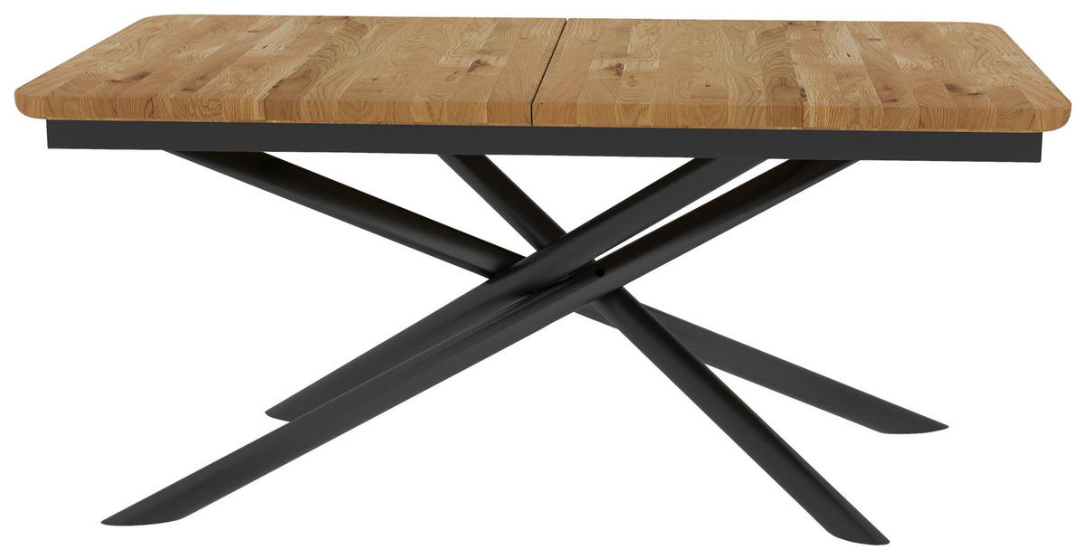AUSZIEHTISCH in Holz 160 (240)/90/75 cm  - Wildeiche/Schwarz, Basics, Holz/Metall (160 (240)/90/75cm) - Linea Natura