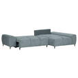 ECKSOFA  in Flachgewebe Dunkelgrau  - Dunkelgrau/Schwarz, KONVENTIONELL, Textil/Metall (295/180cm) - Carryhome