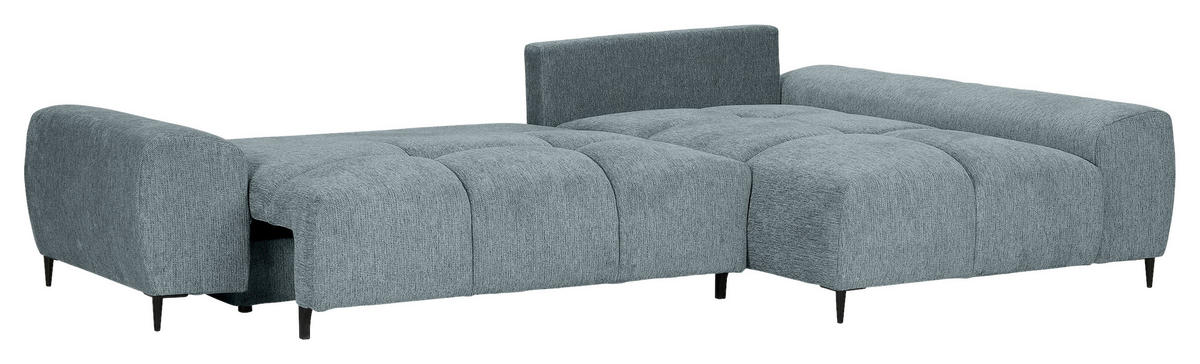 ECKSOFA Dunkelgrau Flachgewebe  - Dunkelgrau/Schwarz, KONVENTIONELL, Textil/Metall (295/180cm) - Carryhome