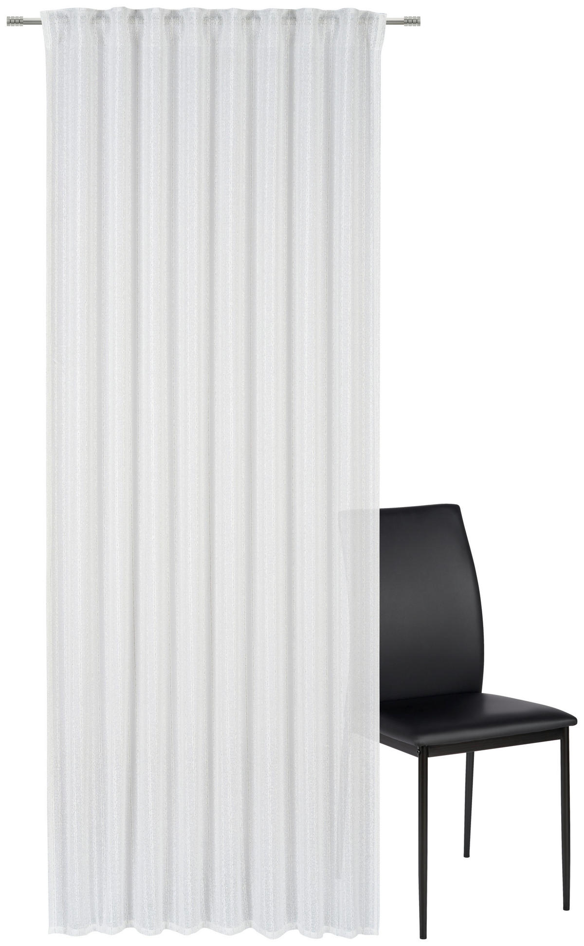 FERTIGVORHANG  transparent  135/245 cm   - Weiß/Grau, Basics, Textil (135/245cm) - Esposa