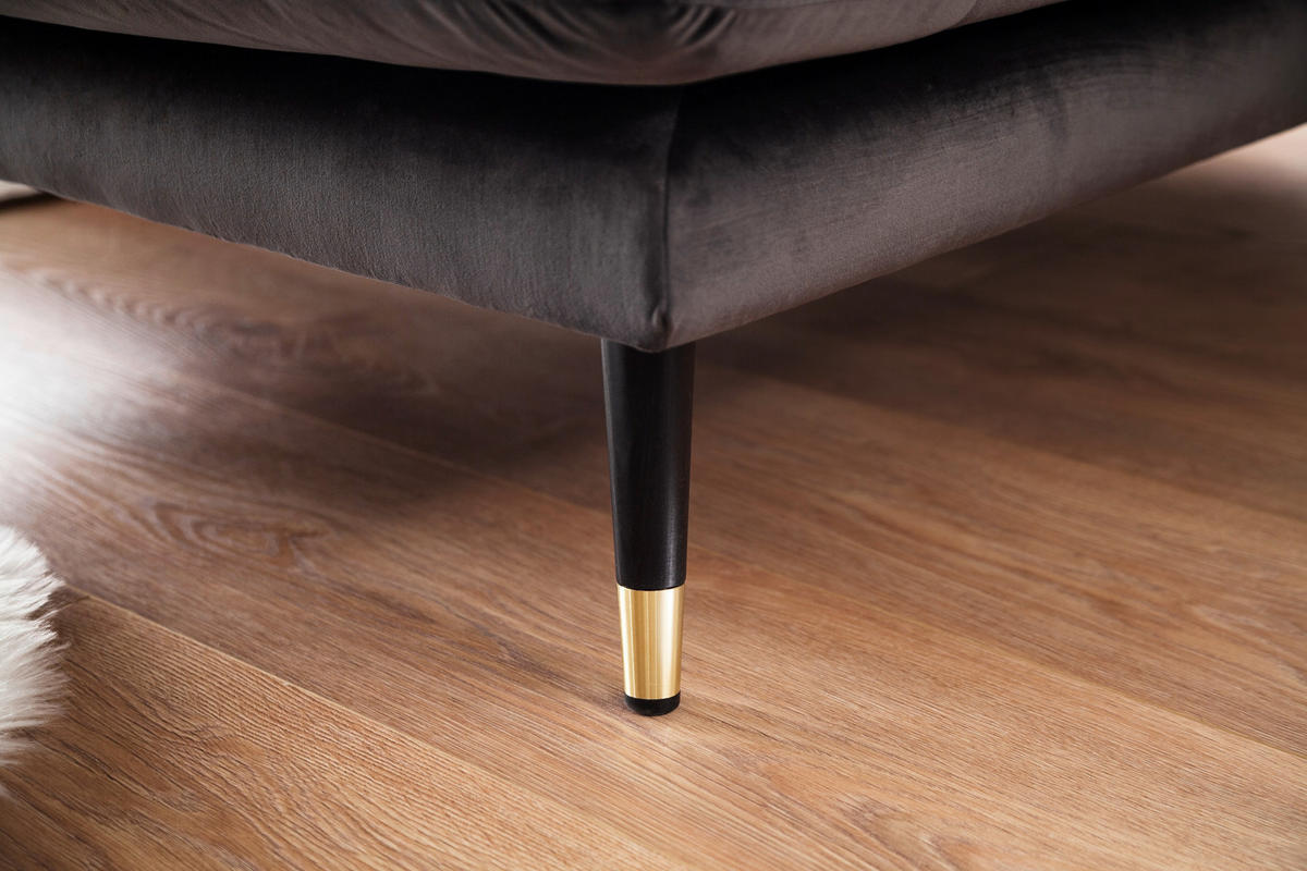 ECKSOFA Eckteil  TOKIO-REC.2S Anthrazit Samt  - Anthrazit, MODERN, Holz/Textil (275/157cm) - MID.YOU