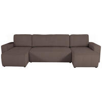 Wohnlandschaft inkl. Funktion Mokka Cord  - Schwarz/Mokka, KONVENTIONELL, Textil (146/317/146cm) - Xora