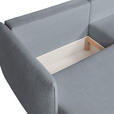 ECKSOFA Hellgrau Jersey Rückenkissen, Bettkasten, Schlaffunktion, Rücken echt, Liegefläche im Originalstoff  - Hellgrau/Schwarz, KONVENTIONELL, Kunststoff/Textil (238/148cm) - Carryhome