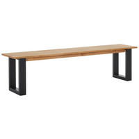 SITZBANK Wildeiche Wildeiche massiv Holz  - Wildeiche/Schwarz, Natur, Holz (180/38/45cm) - Livetastic