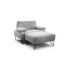 SESSELSET Samt Armteilverstellung    - Hellgrau/Schwarz, Design, Textil/Metall (114-142/85/86-94cm) - SENSOO