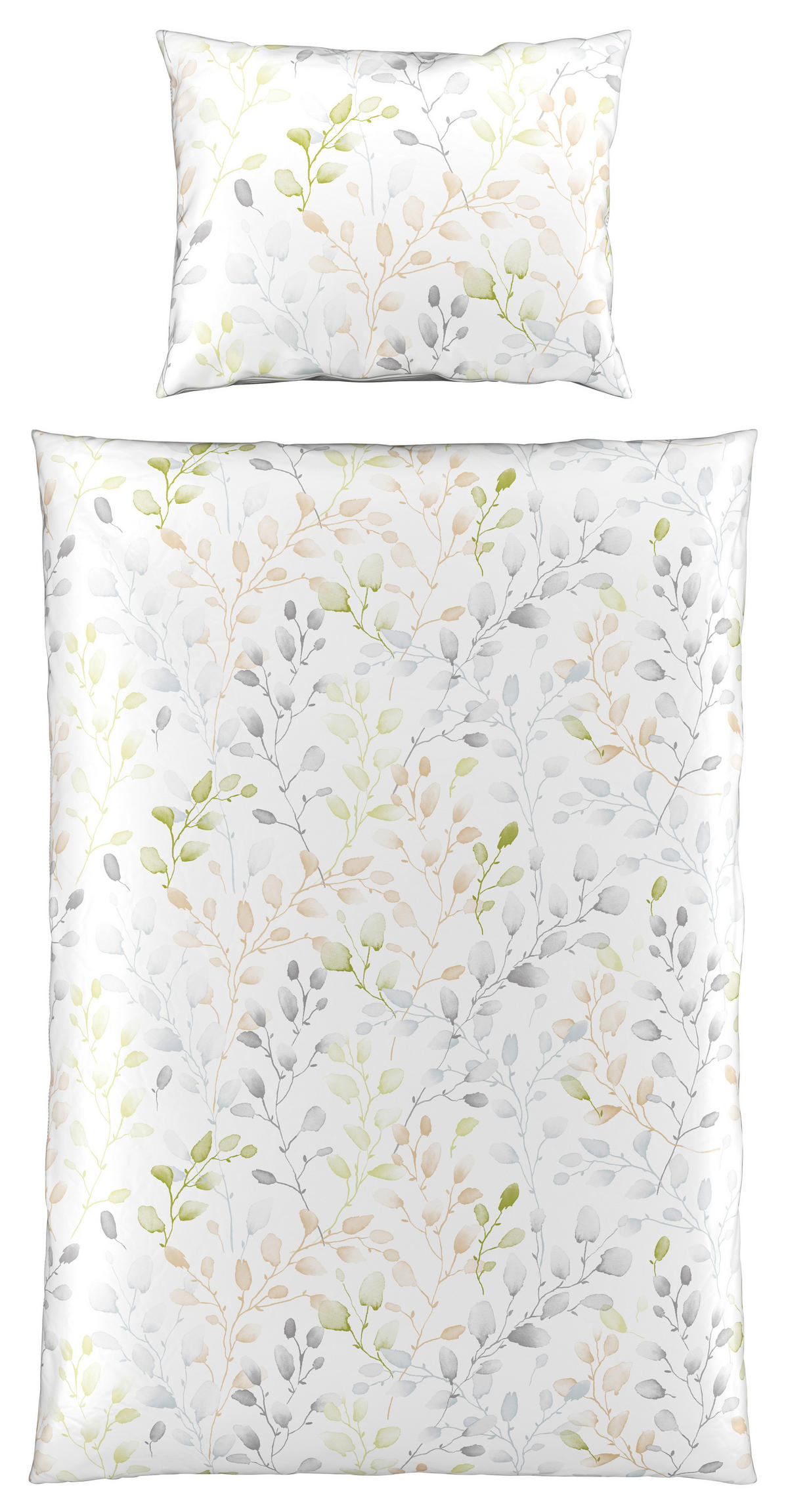 POSTEĽNÁ BIELIZEŇ, satén, zelená, biela, 140/200 cm - biela/zelená, Konventionell, textil (140/200cm) - Esposa