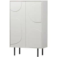 KOMMODE Cadiz, 85/135/40 cm,  - Grauweiß/Schwarz, Design, Holz/Metall (85/135/40cm) - Livetastic