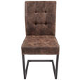 SCHWINGSTUHL  in Lederlook  - Anthrazit/Braun, Trend, Textil/Metall (42/91/62cm) - Carryhome