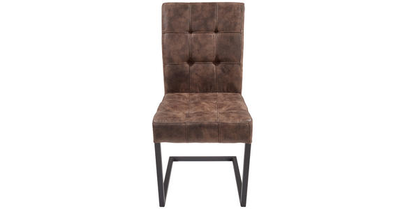SCHWINGSTUHL in Lederlook - Anthrazit/Braun, Trend, Textil/Metall (42/91/62cm) - Carryhome