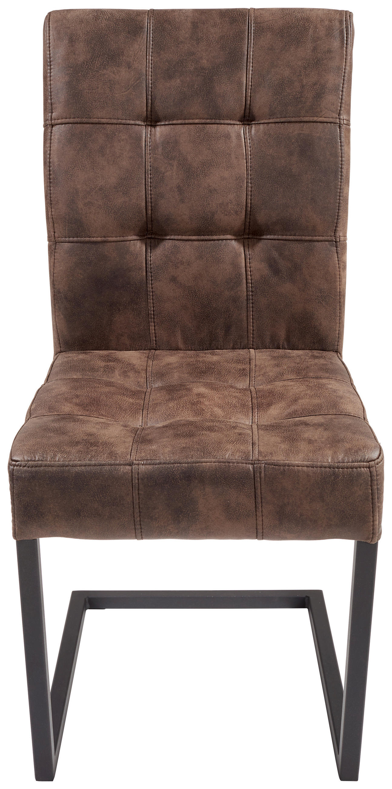 SCHWINGSTUHL  in Lederlook  - Anthrazit/Braun, Trend, Textil/Metall (42/91/62cm) - Carryhome