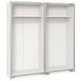 SCHWEBETÜRENSCHRANK  in Weiß  - Edelstahlfarben/Weiß, Design, Holzwerkstoff (203/195/65cm) - Carryhome