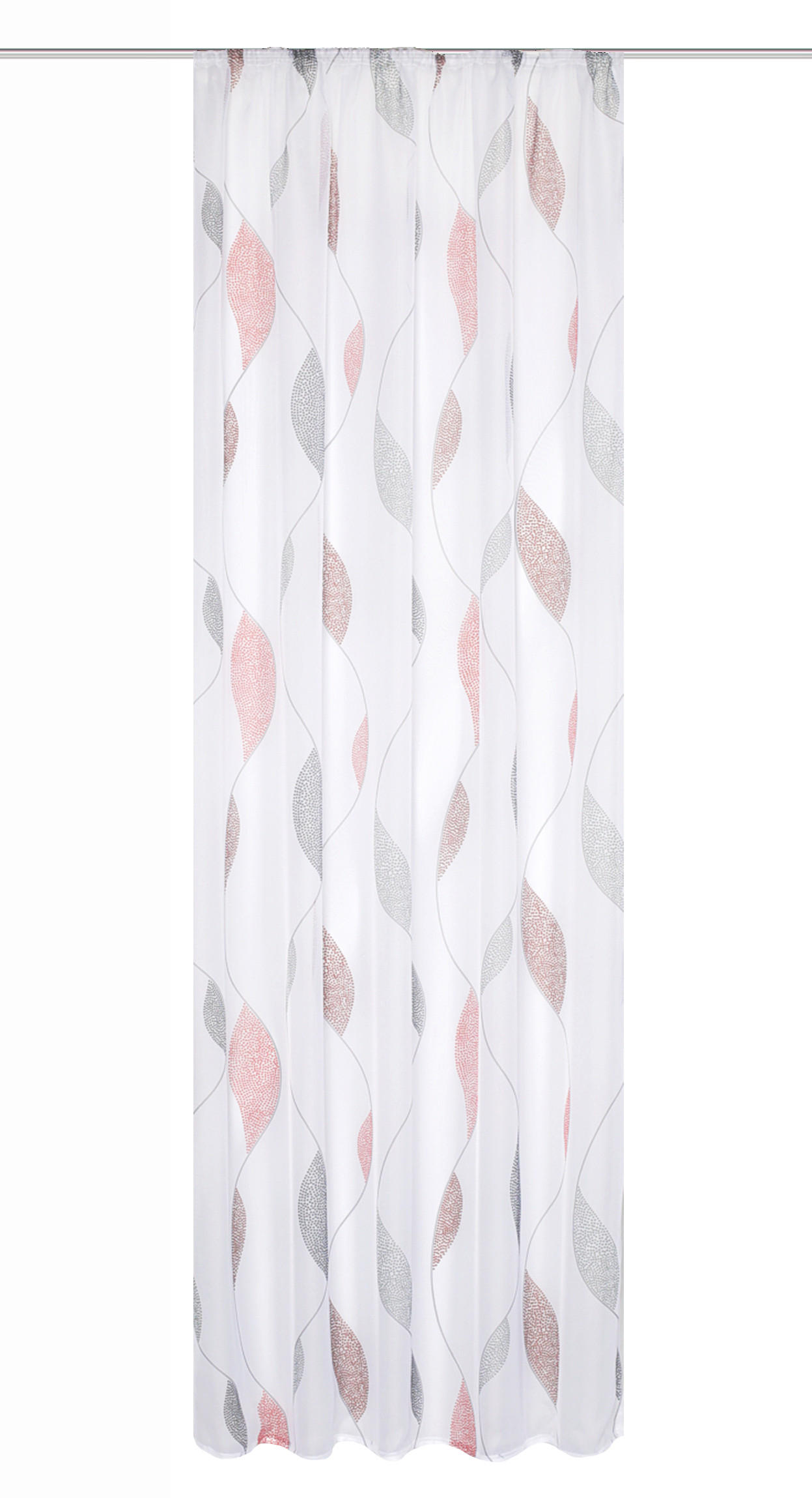 FERTIGVORHANG  transparent   140/245 cm  - Rot, KONVENTIONELL, Textil (140/245cm)