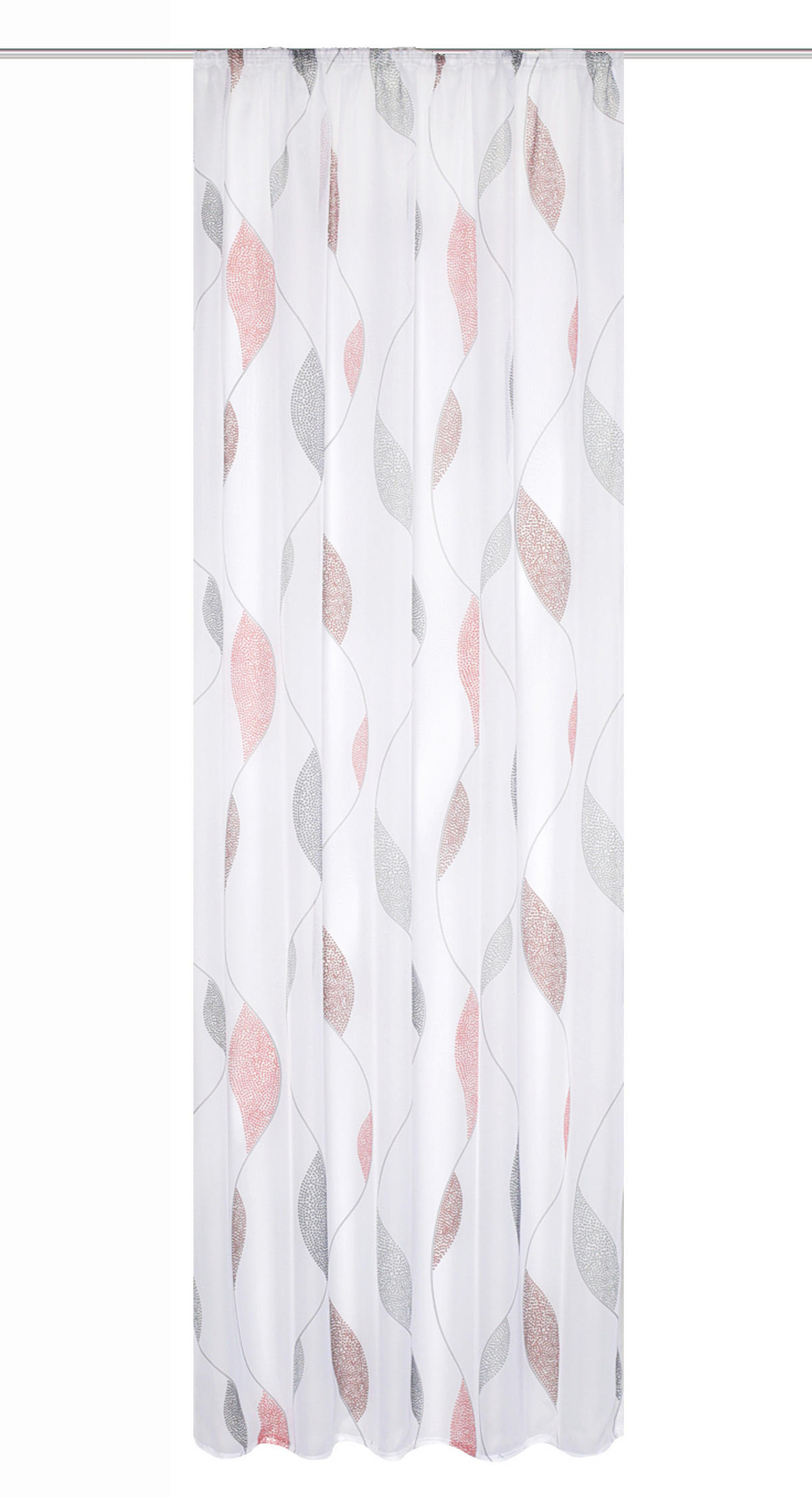 FERTIGVORHANG  transparent   140/245 cm  - Rot, KONVENTIONELL, Textil (140/245cm)