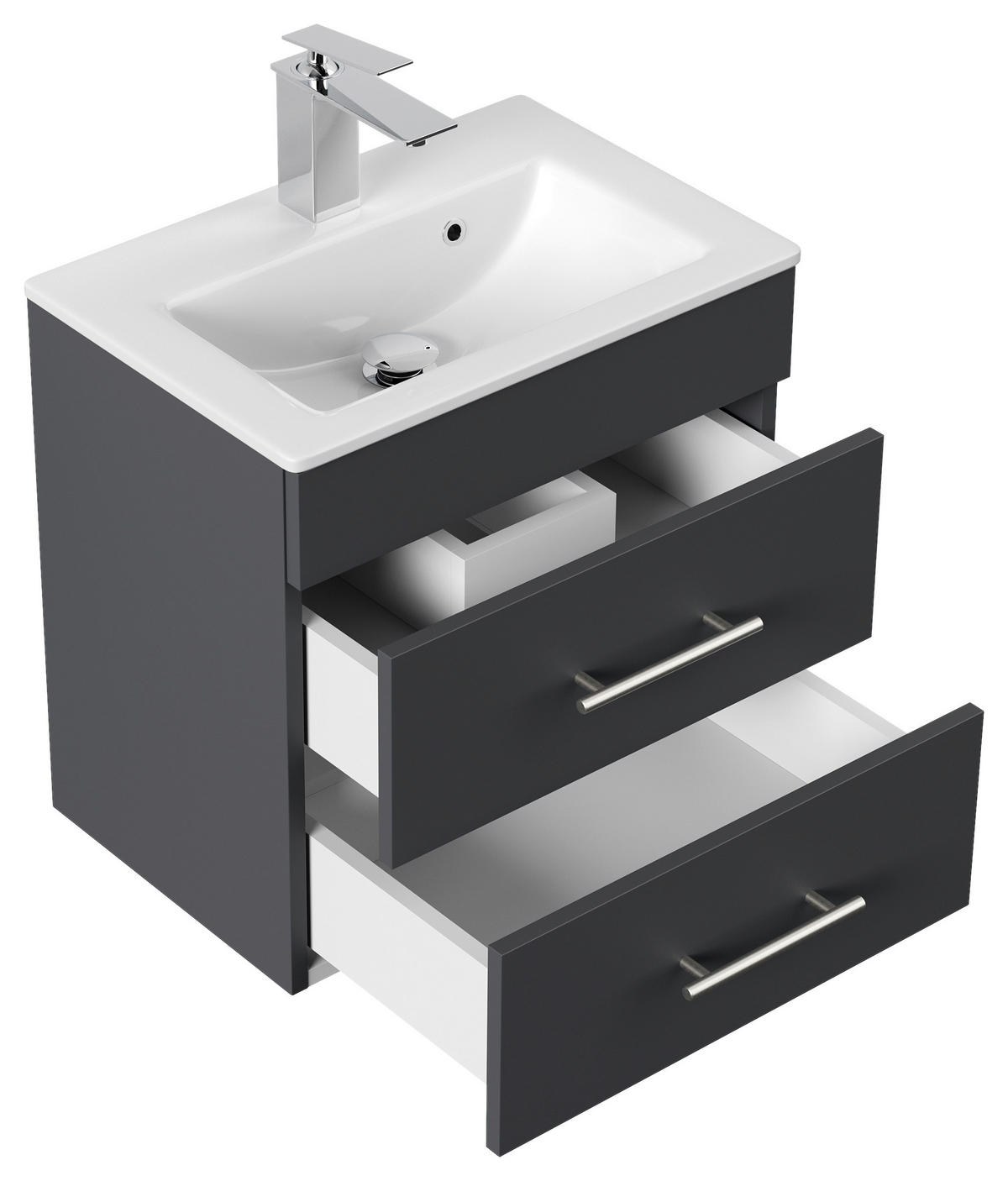 BADEZIMMER  in 50 cm  - Silberfarben/Graphitfarben, MODERN, Keramik/Holzwerkstoff (50cm) - MID.YOU