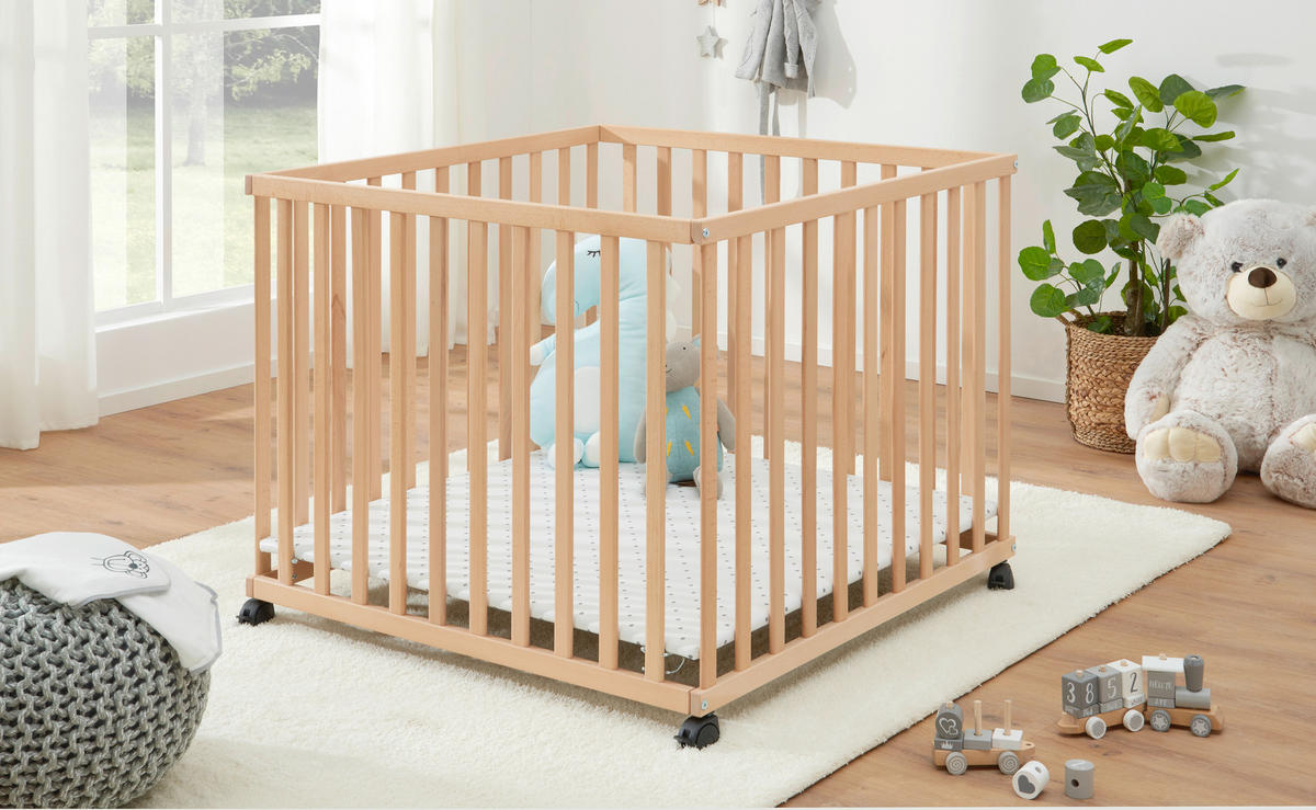 LAUFGITTER 97/97/70 cm  - Buchefarben, Basics, Holz/Kunststoff (97/97/70cm) - My Baby Lou