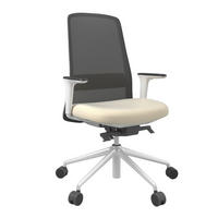 DREHSTUHL Schwarz, Weiß, Beige  - Beige/Schwarz, MODERN, Leder/Kunststoff (70/103-115/70cm)