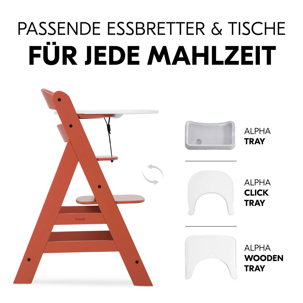 HOCHSTUHL ALPHA +  - Terracotta, Basics, Holz (56/77/48cm) - Hauck